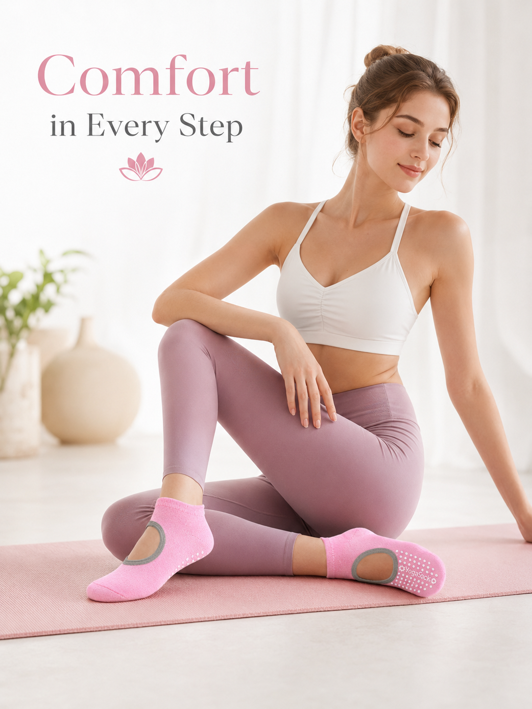 BloomGrip Non Slip Pilates Socks for Women